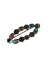 Load image into Gallery viewer, 1930s Czech Multicoloured Glass Oval Brooch
