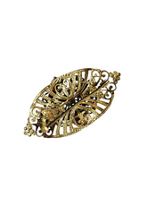 Load image into Gallery viewer, 1930s Czech Green Glass Filigree Brooch
