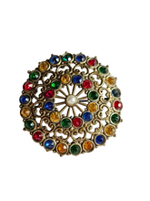 Load image into Gallery viewer, 1930s Czech Multicoloured Stone Brooch
