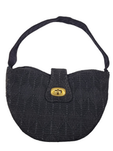 Load image into Gallery viewer, 1940s Black Heart Shaped Corde Bag
