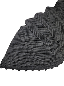 1940s MEGA HUGE GINORMOUS Black Crochet Clutch Bag