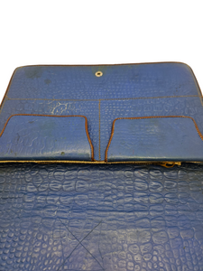 1940s Blue and Brown Egyptian Tourist Bag