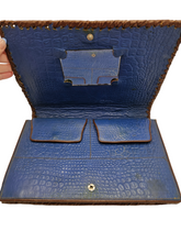 Load image into Gallery viewer, 1940s Blue and Brown Egyptian Tourist Bag
