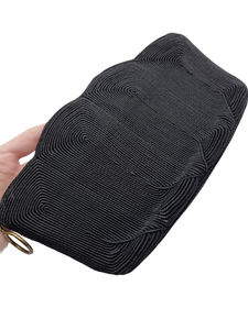 1940s Black Corde Clutch Bag