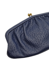 Load image into Gallery viewer, 1940s Navy Blue Leather Freedex Clutch Bag
