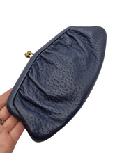 Load image into Gallery viewer, 1940s Navy Blue Leather Freedex Clutch Bag
