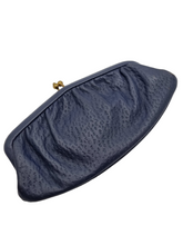 Load image into Gallery viewer, 1940s Navy Blue Leather Freedex Clutch Bag
