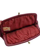 Load image into Gallery viewer, 1940s Red Leather Freedex Clutch Bag
