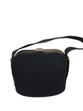 Load image into Gallery viewer, 1940s Black Canvas and Gold Tone Box Bag
