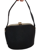Load image into Gallery viewer, 1940s Black Canvas and Gold Tone Box Bag
