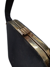 Load image into Gallery viewer, 1940s Black Canvas and Gold Tone Box Bag
