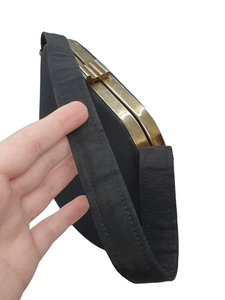 1940s Black Canvas and Gold Tone Box Bag