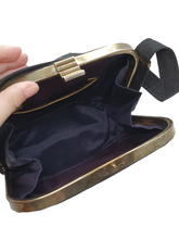 Load image into Gallery viewer, 1940s Black Canvas and Gold Tone Box Bag
