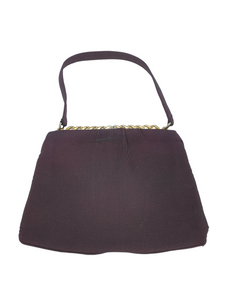 1930s Aubergine Purple Grosgrain Bag With Swirly Clasp