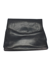 Load image into Gallery viewer, 1930s Leather Navy Clutch Bag With Strap At The Back
