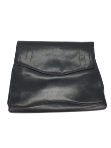 1930s Leather Navy Clutch Bag With Strap At The Back