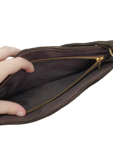 1940s Brown Corde Bag With Several Different Compartments