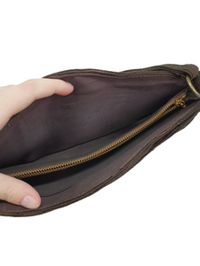 1940s Brown Corde Bag With Several Different Compartments