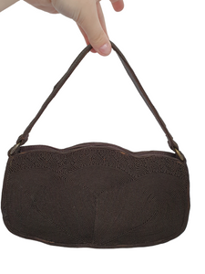 1940s Brown Corde Bag With Several Different Compartments