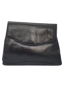 1930s Leather Navy Clutch Bag With Strap At The Back