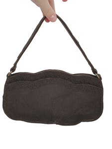 1940s Brown Corde Bag With Several Different Compartments