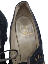 Load image into Gallery viewer, 1940s Black Suede Cut Out Shoes
