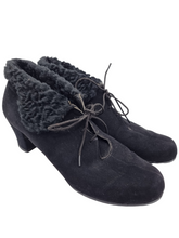 Load image into Gallery viewer, 1940s Black Suede And Astrakhan Winter Boots
