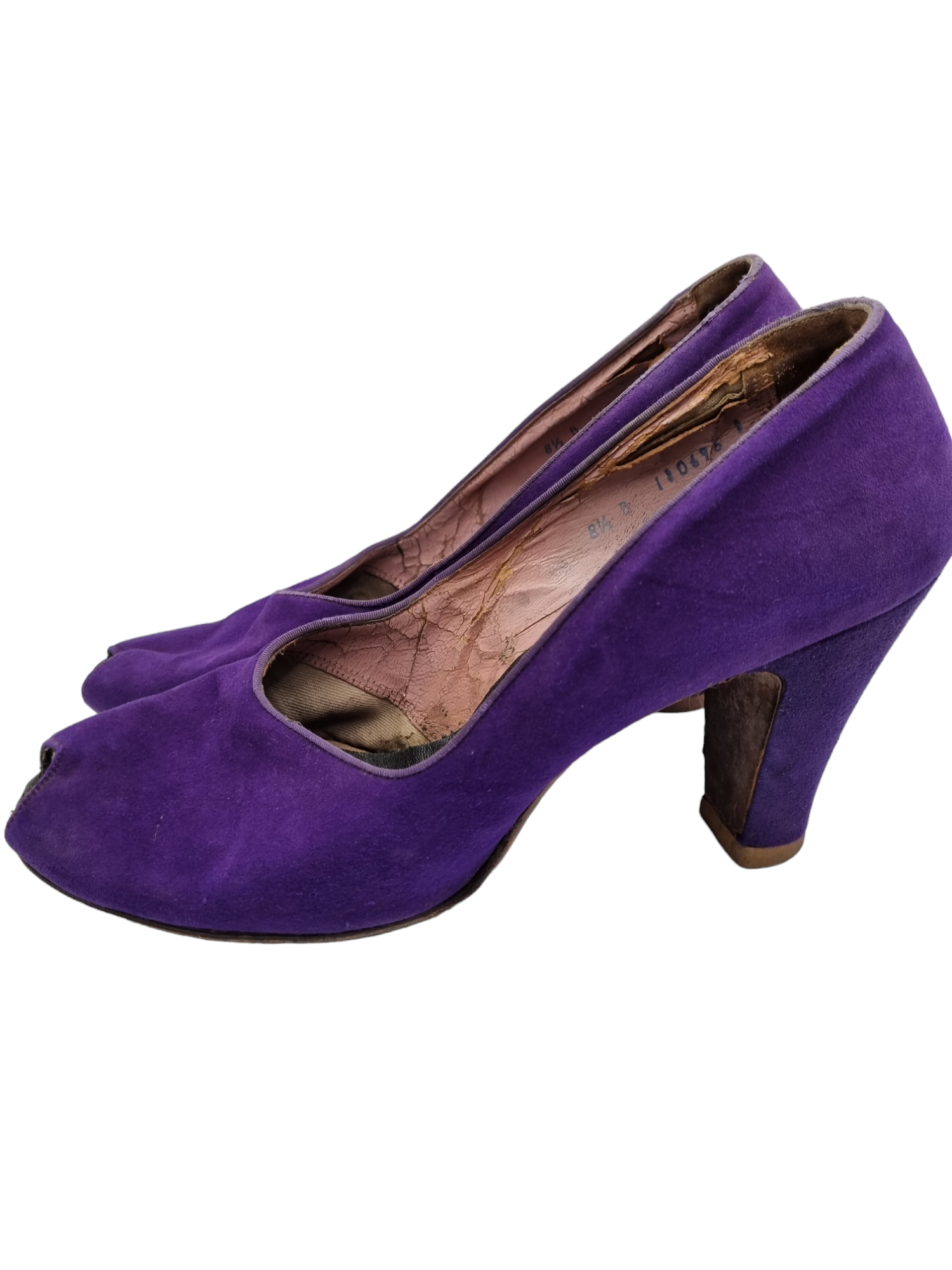 1940s Bright Purple Court Suede Shoes Lucy Amelia s Vintage
