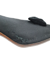 Load image into Gallery viewer, 1930s Black Canvas and Velvet Court Shoes With Diamante Embellishment and Patent Heel
