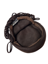 Load image into Gallery viewer, 1940s Chocolate Brown Tilt Hat With Decorative Band

