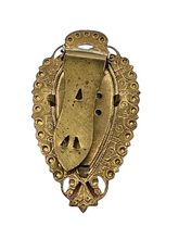 Load image into Gallery viewer, 1930s Czech Blue Stone Filigree Dress Clip
