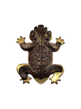 Load image into Gallery viewer, 1930s Deco Wood Frog Dress Clip
