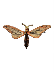 1930s Deco Orange Bug/Insect Brooch