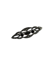 1930s Art Deco Stamped 925 Silver Marcasite Brooch