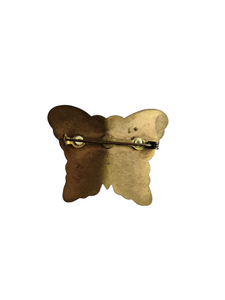 1930s Celluloid and Metal Butterfly Brooch