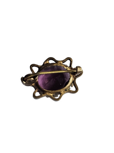 Edwardian Purple Glass Brooch