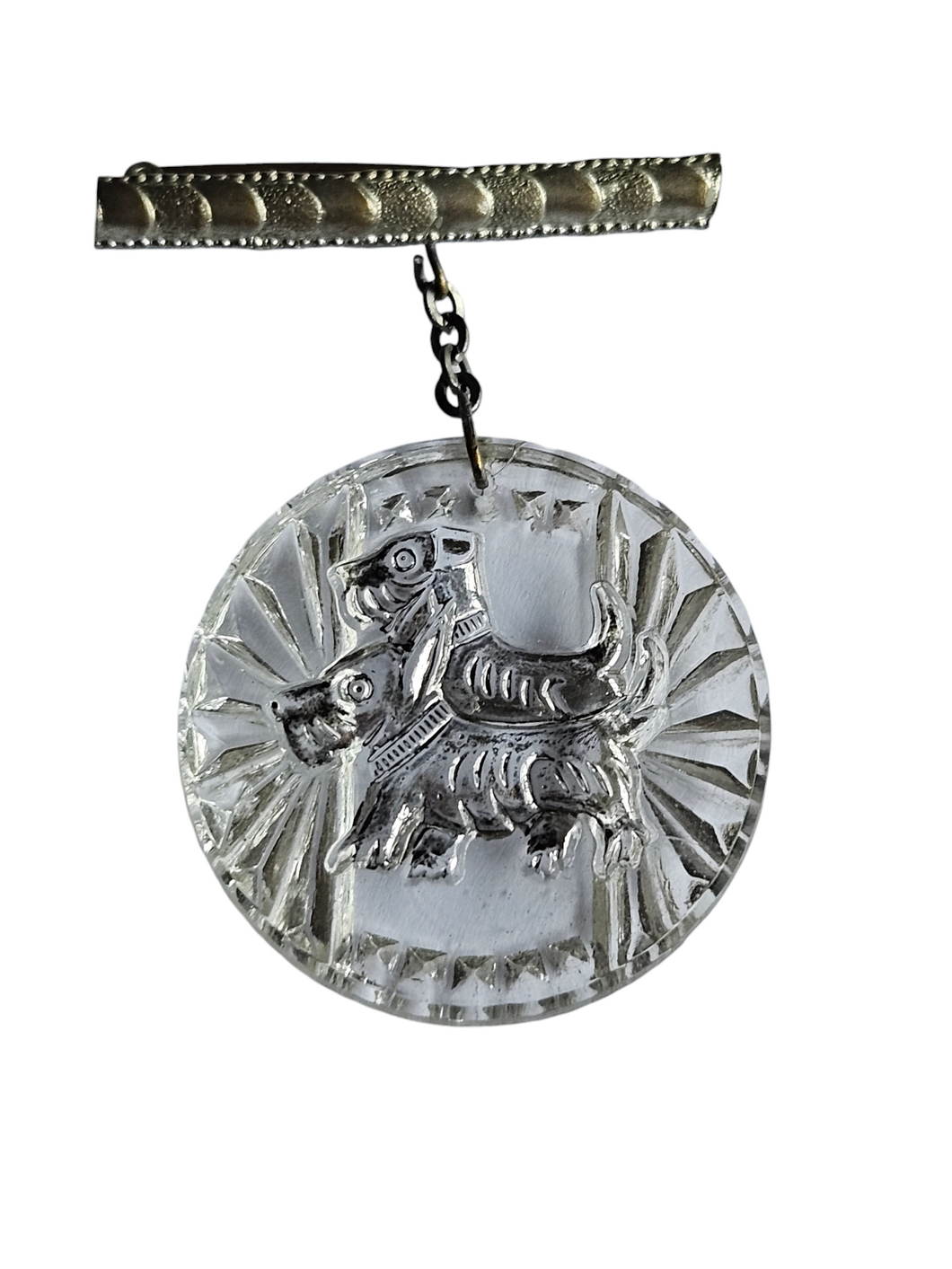 1930s Art Deco Glass Scotty Dog Brooch