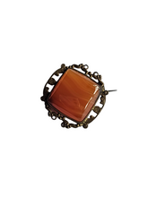 Load image into Gallery viewer, Edwardian Orange Glass/Stone Brooch
