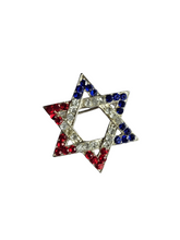 Load image into Gallery viewer, 1940s Red, White and Blue Glass Star Brooch
