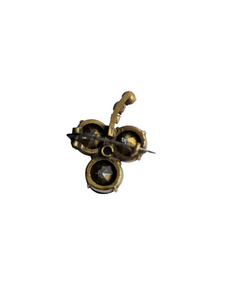 Edwardian Glass Clover Brooch