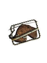 Load image into Gallery viewer, 1930s Art Deco Chunky Wood and Metal Dog Brooch
