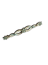 Load image into Gallery viewer, Edwardian Blue and White Marbled Enamel Bar Brooch
