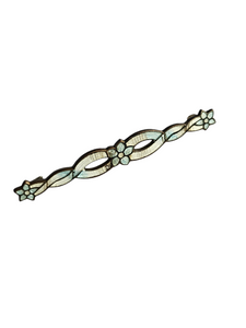Edwardian Blue and White Marbled Enamel Bar Brooch