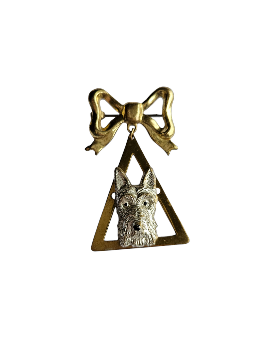 1930s Art Deco Metal Dog Brooch