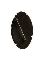 Load image into Gallery viewer, 1940s Chocolate Brown Carved Bakelite Brooch

