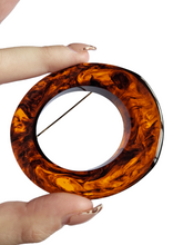 Load image into Gallery viewer, 1940s Huge Chunky Inky Iced Tea Bakelite Brooch
