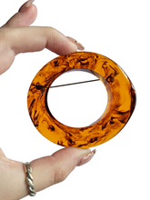 Load image into Gallery viewer, 1940s Huge, Glossy and Chunky Inky Root Beer Bakelite Brooch
