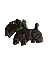 Load image into Gallery viewer, 1940s Huge Carved Wood Dog Brooch
