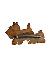 Load image into Gallery viewer, 1940s Double Carved Wood Dog Brooch
