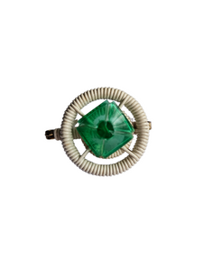 1940s Green and White Make Do and Mend Wirework Brooch